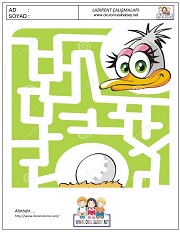 okul öncesi labirent bulmacai çalışma sayfaları